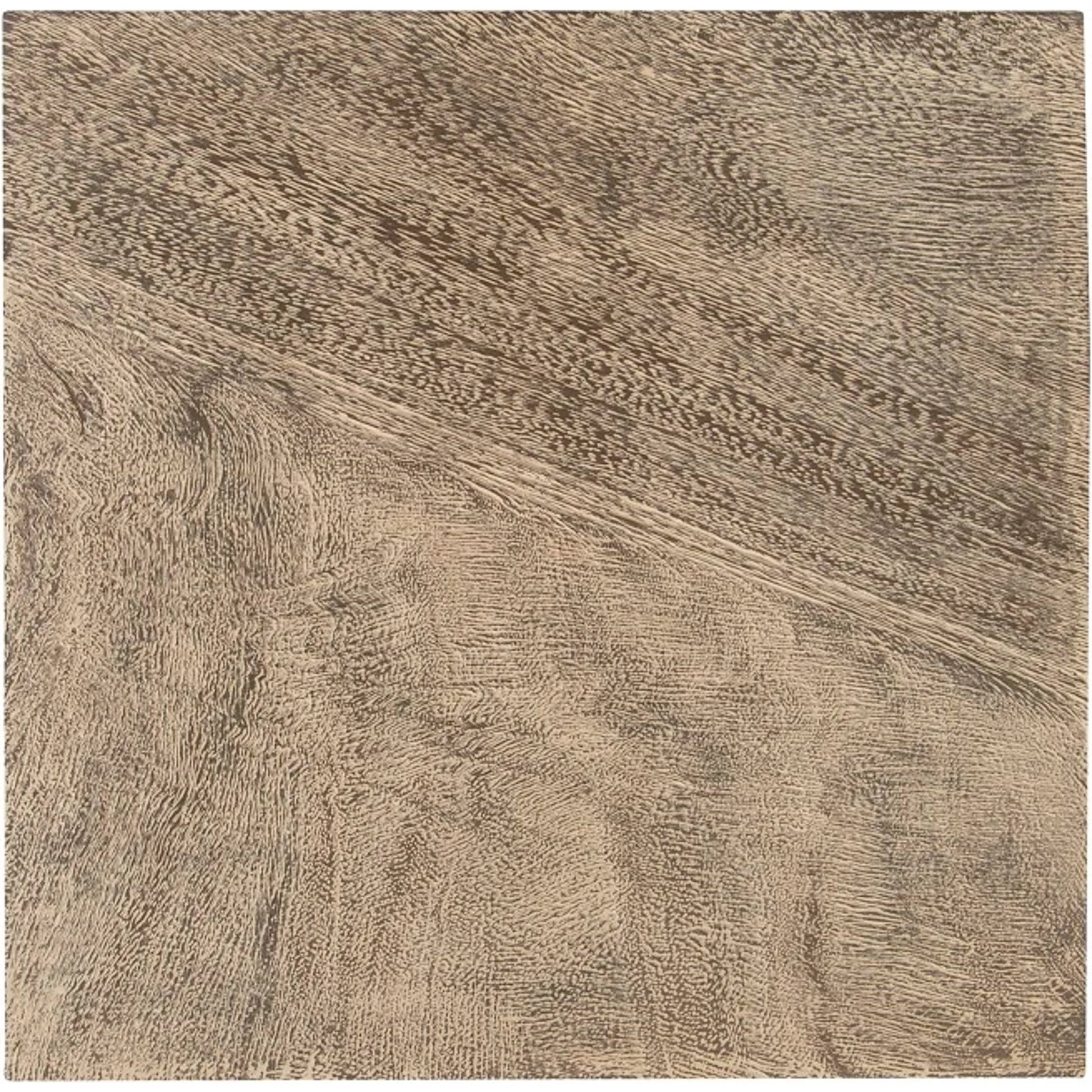 Geometry Side Table by Phillips Collection in gray stone. Made from wood in a rustic style.