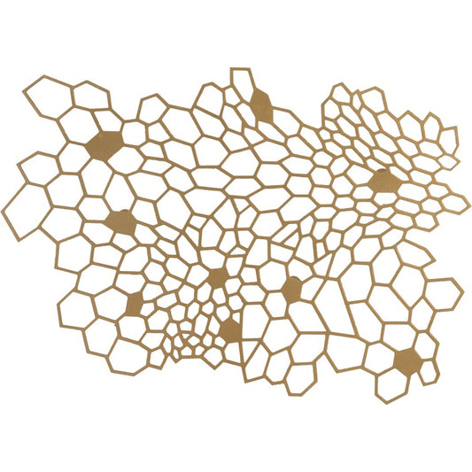 Honeycomb Wall Art by Phillips Collection in brown and brass. Made from metal in a modern style.
