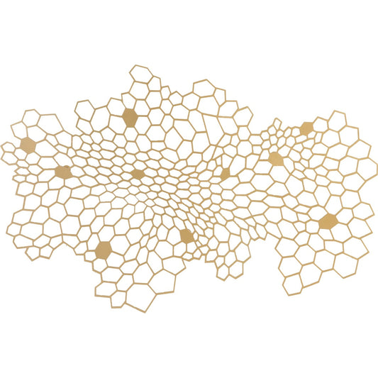 Honeycomb Wall Art by Phillips Collection in brown and brass. Made from metal in a modern style.