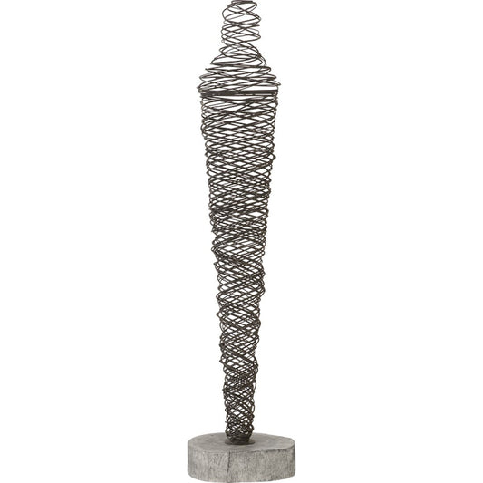 Abstract Wire Man Floor Sculpture by Phillips Collection in gray. Made from metal, wood in a eclectic & global style.