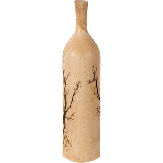 Lightning Tapered Bottle by Phillips Collection in brown and charred, natural. Made from wood in a eclectic & global style.
