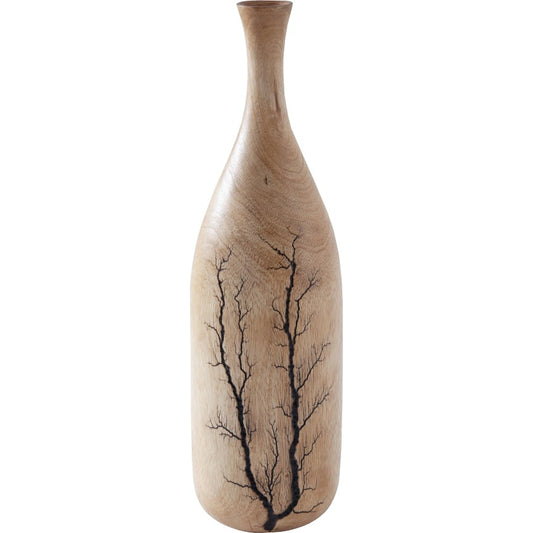 Lightning Rounded Bottle by Phillips Collection in brown and charred, natural. Made from wood, mango in a eclectic & global style.