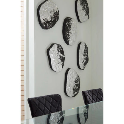 Wisp Wall Tile by Phillips Collection in black, silver and silver leaf. Made from wood in a eclectic & global style.
