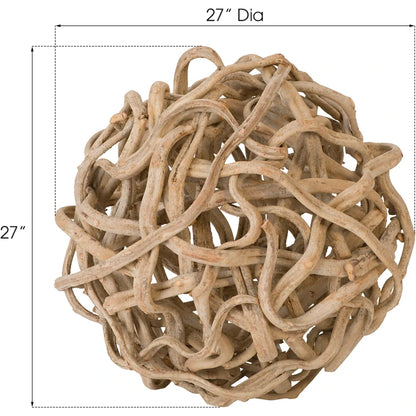 Vine Ball by Phillips Collection in natural. Made from wood in a coastal style.