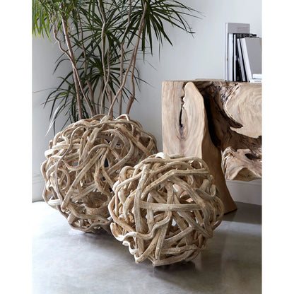Vine Ball by Phillips Collection in natural. Made from wood in a coastal style.