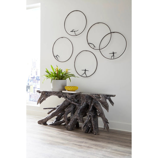 Dismount Olympic Figure Sculpture by Phillips Collection in brown, white. Made from metal in a eclectic & global style.