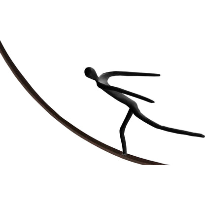 Skating Olympic Figure Sculpture by Phillips Collection in brown, white. Made from metal in a eclectic & global style.