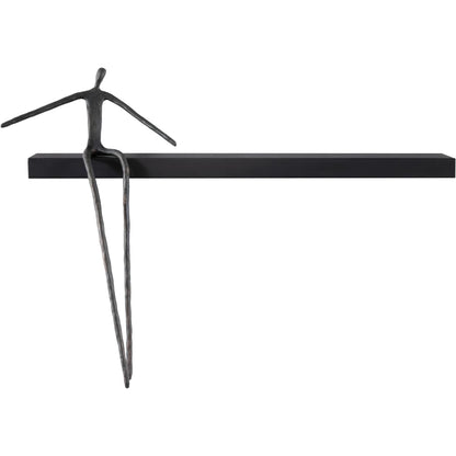 Long Moveable Leaning Man Shelf by Phillips Collection in black, gray. Made from metal, wood in a eclectic & global style.