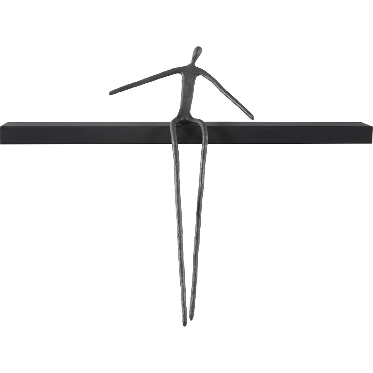 001 SR-939552 | Primary Silo | Long Moveable Leaning Man Shelf by Phillips Collection in black, gray. Made from metal, wood in a eclectic & global style.