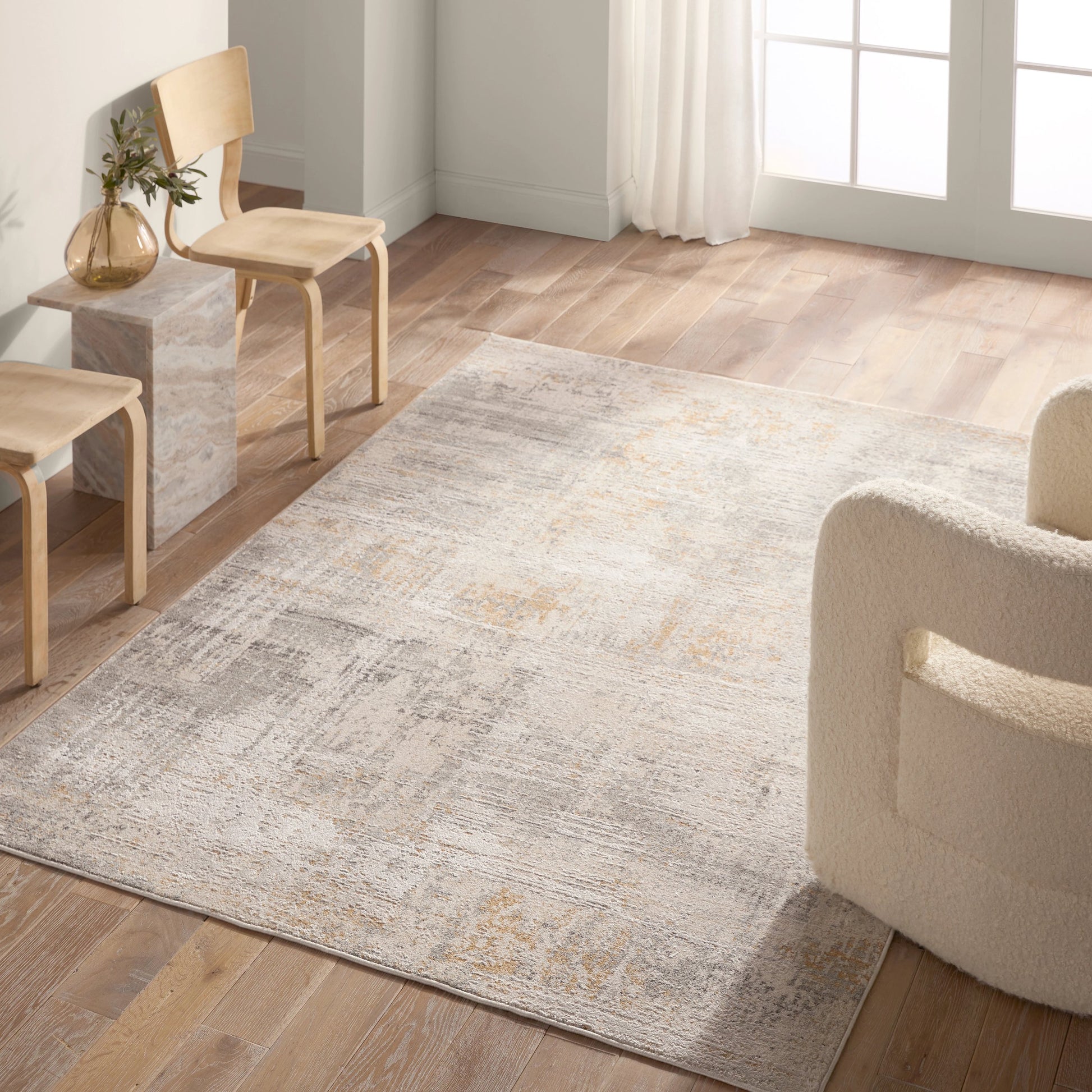 Thalia THA04 Rug by Jaipur Living in cream, gray. Made from 83% polyester, 17% polypropylene in a unique style.