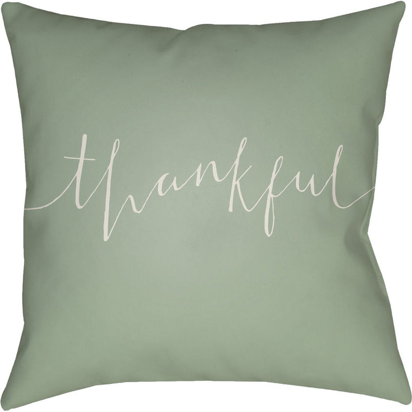 003 S-227944,S-227945 | Primary Silo | Thankful Indoor/Outdoor Pillow by Livabliss in green, white. Made from front: 100% polyester, back: 100% polyester in a traditional style.