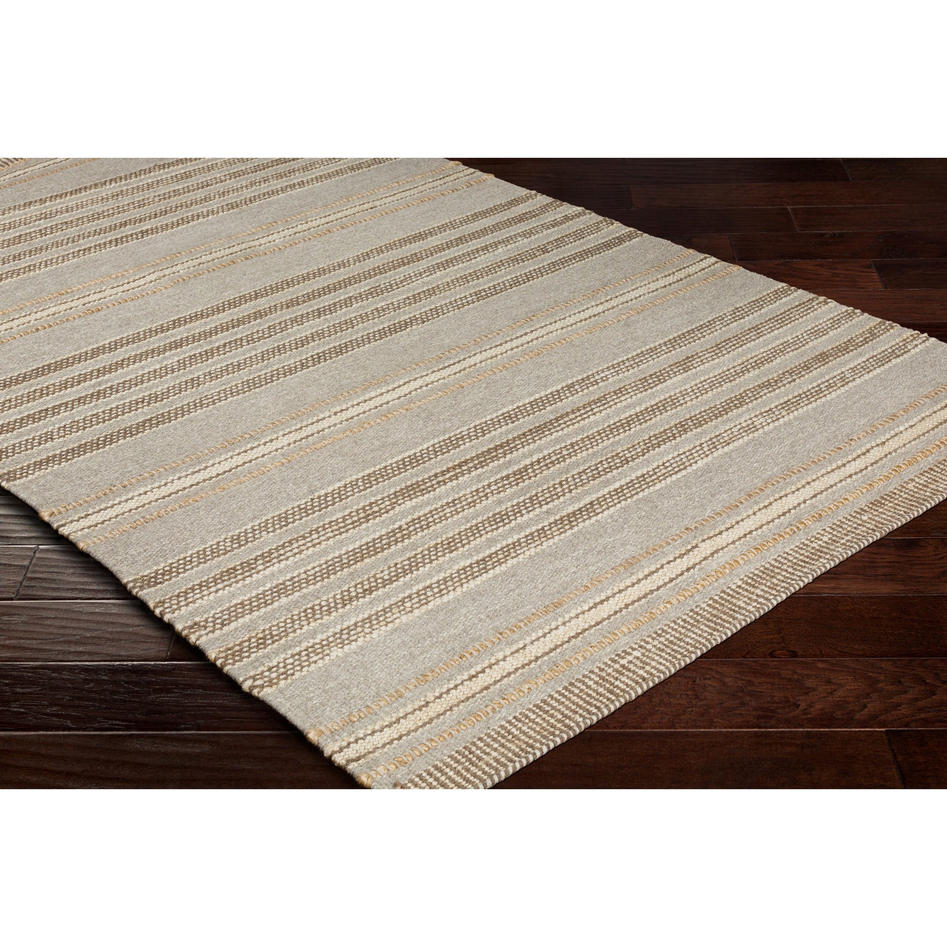 Thebes Rug - 23251 by Surya in medium gray, cream, charcoal, beige. Made from 70% wool, 30% jute in a unique style.