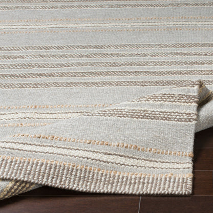 Thebes Rug - 23251 by Surya in medium gray, cream, charcoal, beige. Made from 70% wool, 30% jute in a unique style.