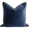 Denim Velvet, Whiskey Brown Top Grain Leather Piping