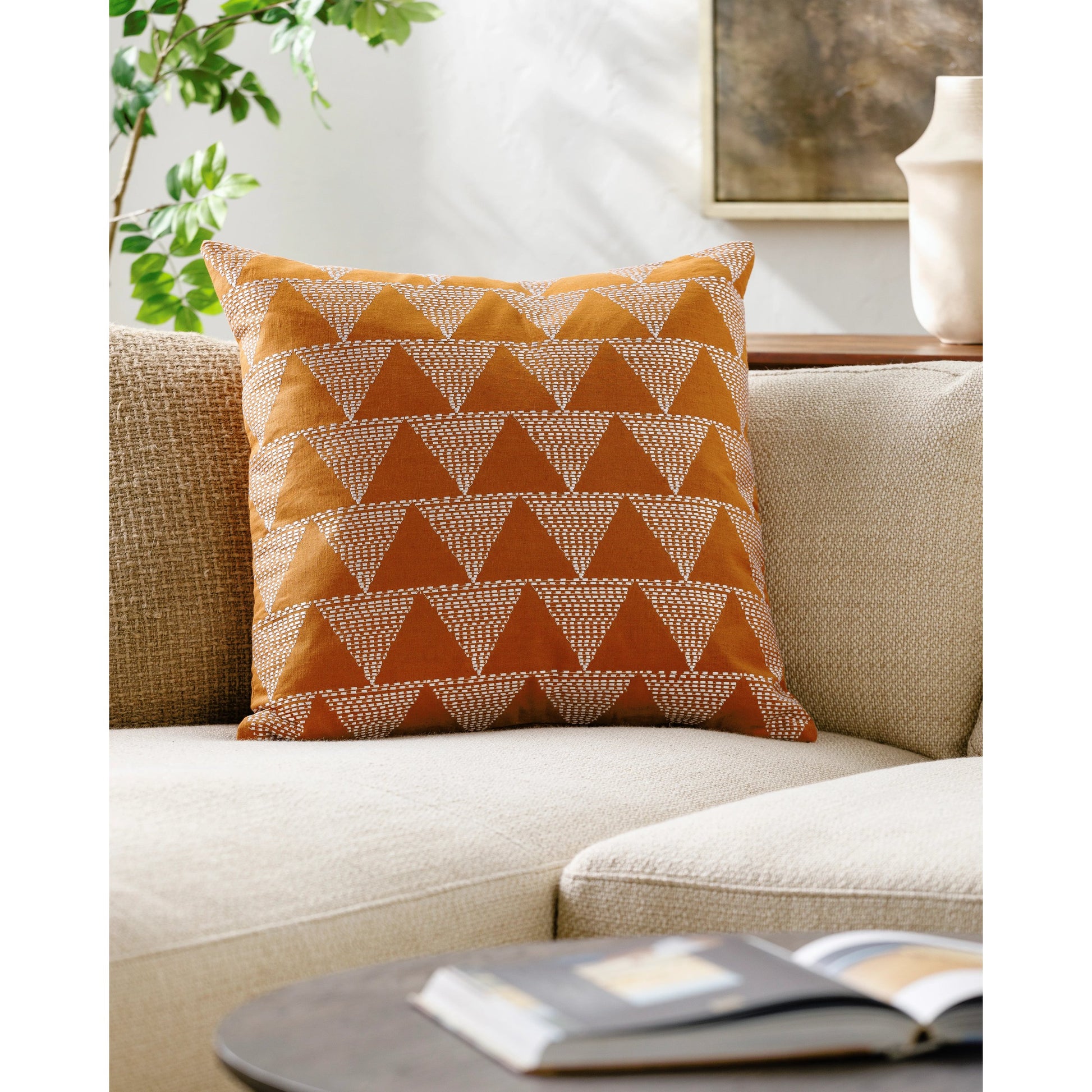 Theodore Accent Pillow - 532616 by Surya. Made from linen, cotton in a modern style.