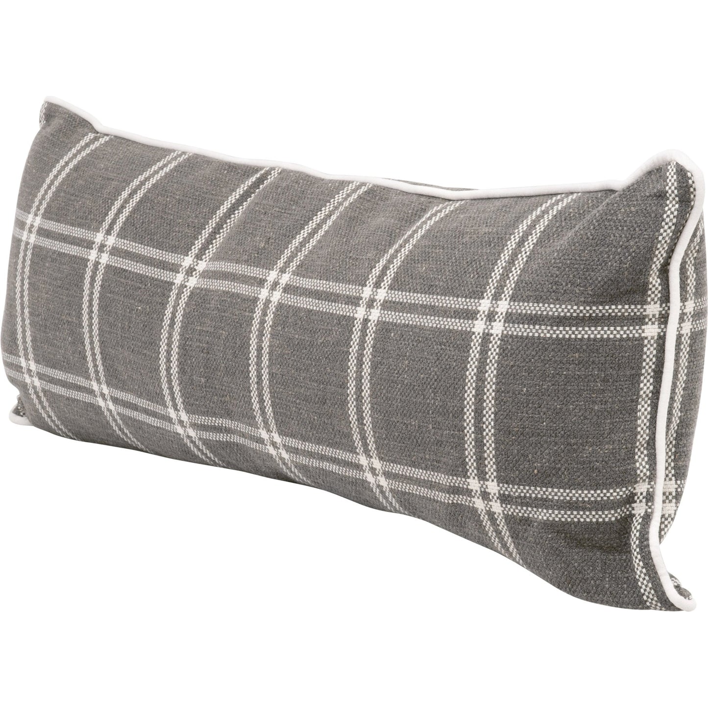 001 SI-2021754 | Primary Silo | The Not So Basic 34" Essential Lumbar Pillow (Set of 2) by Essentials For Living in performance walden smoke, livesmart machale-ivory. Made from 71% polyester - 13% acrylic/9% linen - 7% cotton fabric, 100% polyester fabric,