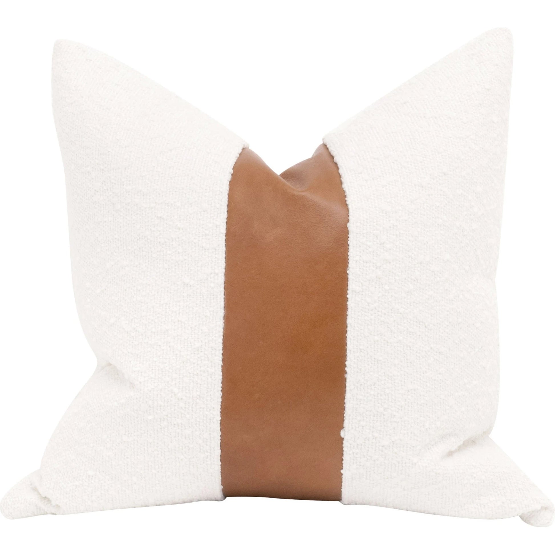The Split Decision 20" Essential Pillow (Set of 2) by Essentials For Living. Made from 96% polyester - 4% acrylic fabric, top grain leather, down in a modern style.