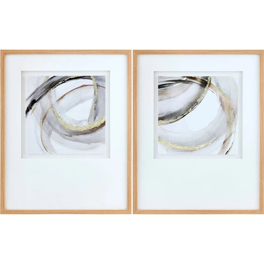 Thetis Framed Art (Set of 2) by Livabliss in brown, metallic gold and matte. Made from canvas, polystyrene in a unique style.