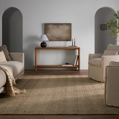 Thatcher Almaz Rug by Jaipur Living in tan. Made from 80% jute, 20% cotton in a unique style.