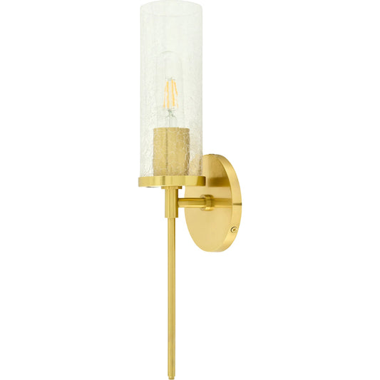 Thaline Wall Sconce by Surya in metallic brass, clear. Made from iron, glass in a transitional style.