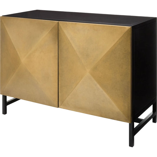 Theano Cabinet by Surya in black and powder coated. Made from iron in a unique style.