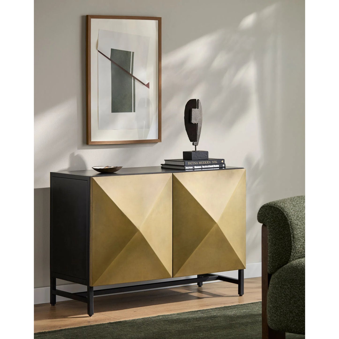 002 SI-2460544 | Lifestyle | Theano Cabinet by Surya in black and powder coated. Made from iron in a unique style.