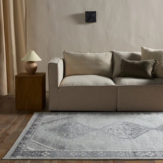 Theo THO02 Rug by Jaipur Living in gray. Made from 60% pet yarn 40% cotton in a unique style.