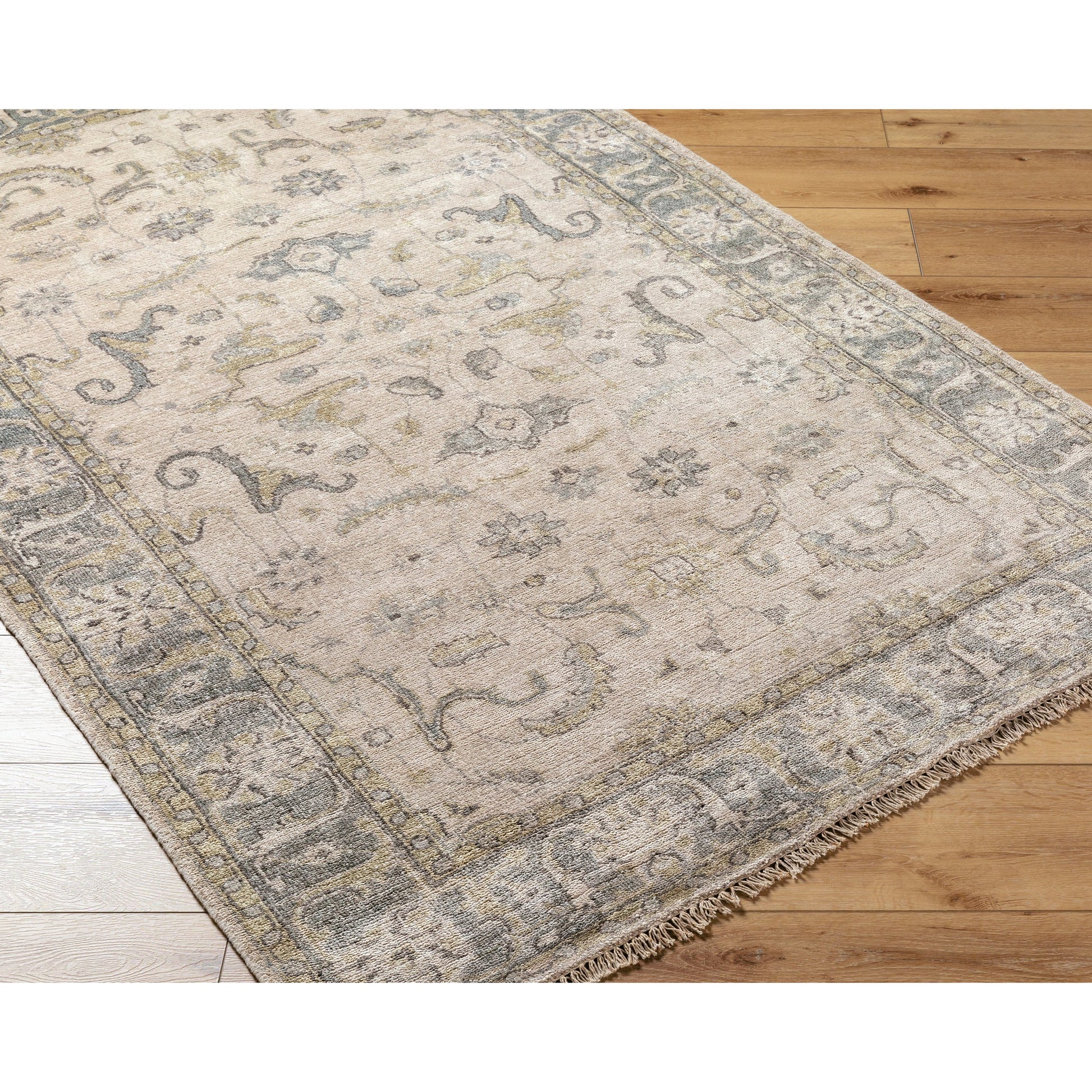 Theodora Rug - 12938 by Surya in gray, light brown, dark brown, light gray. Made from unique in a unique style.