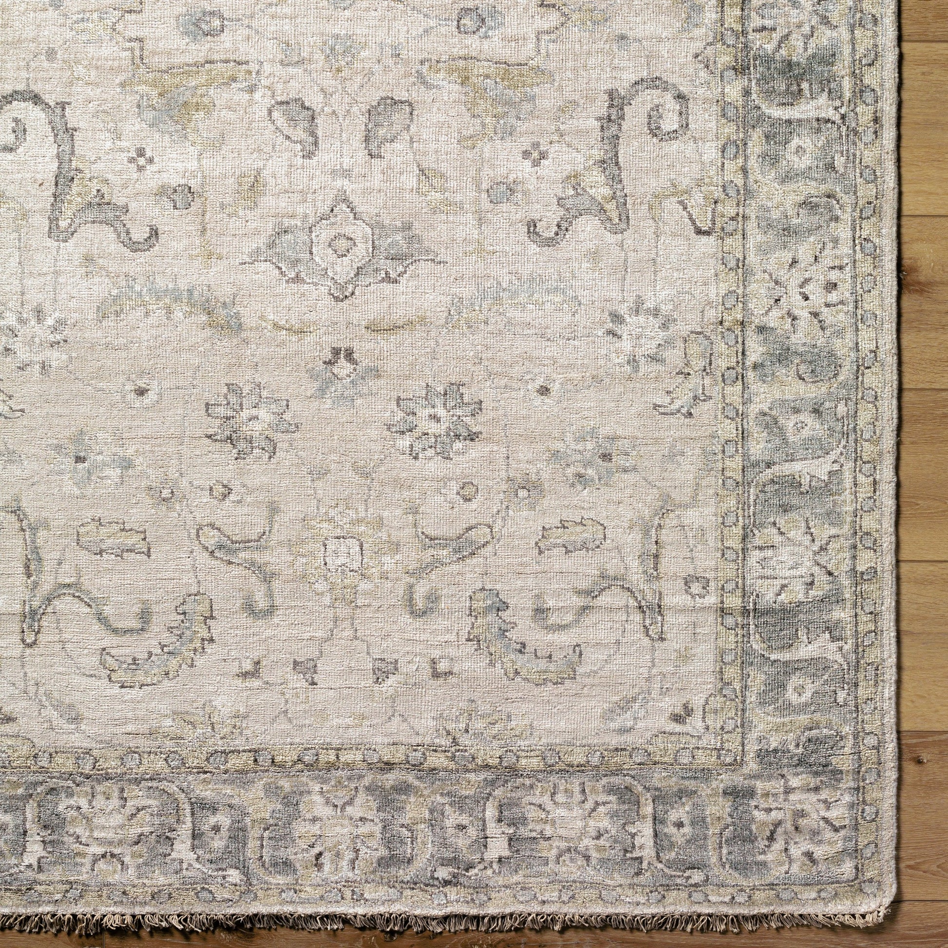 Theodora Rug - 12938 by Surya in gray, light brown, dark brown, light gray. Made from unique in a unique style.