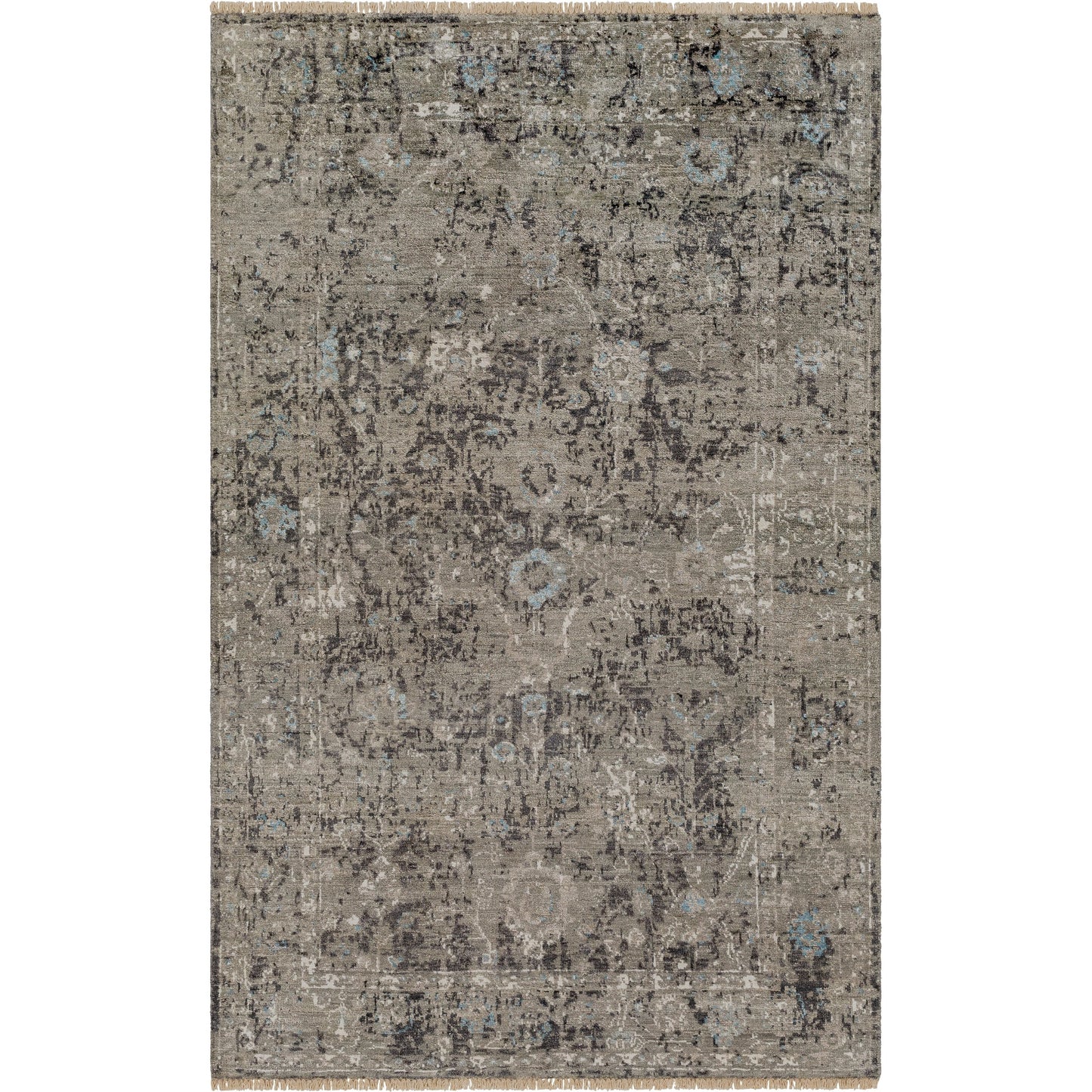 002 SI-1891869,SI-1891871,SI-1891872,SI-1891873,SI-1891875 | Primary Silo | Theodora Rug - 30279 by Surya in charcoal, ice blue, gray, medium gray, light gray, black. Made from 100% viscose in a unique style.