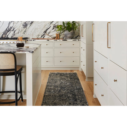 Theodora Rug - 30279 by Surya in charcoal, ice blue, gray, medium gray, light gray, black. Made from 100% viscose in a unique style.