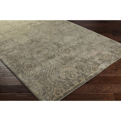 Thompson THP-1001 Indoor/Outdoor Rug by Surya in tan, dusty sage, olive. Made from 100% wool in a unique style.