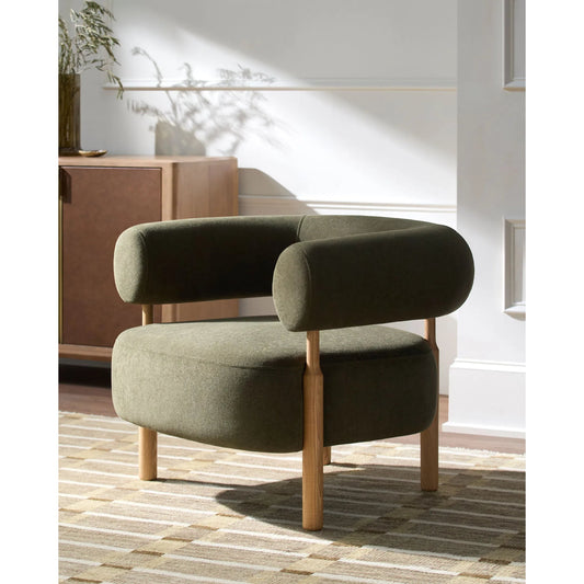 Thorne Accent Chair by Surya. Made from polyester, ash wood, foam in a modern style.