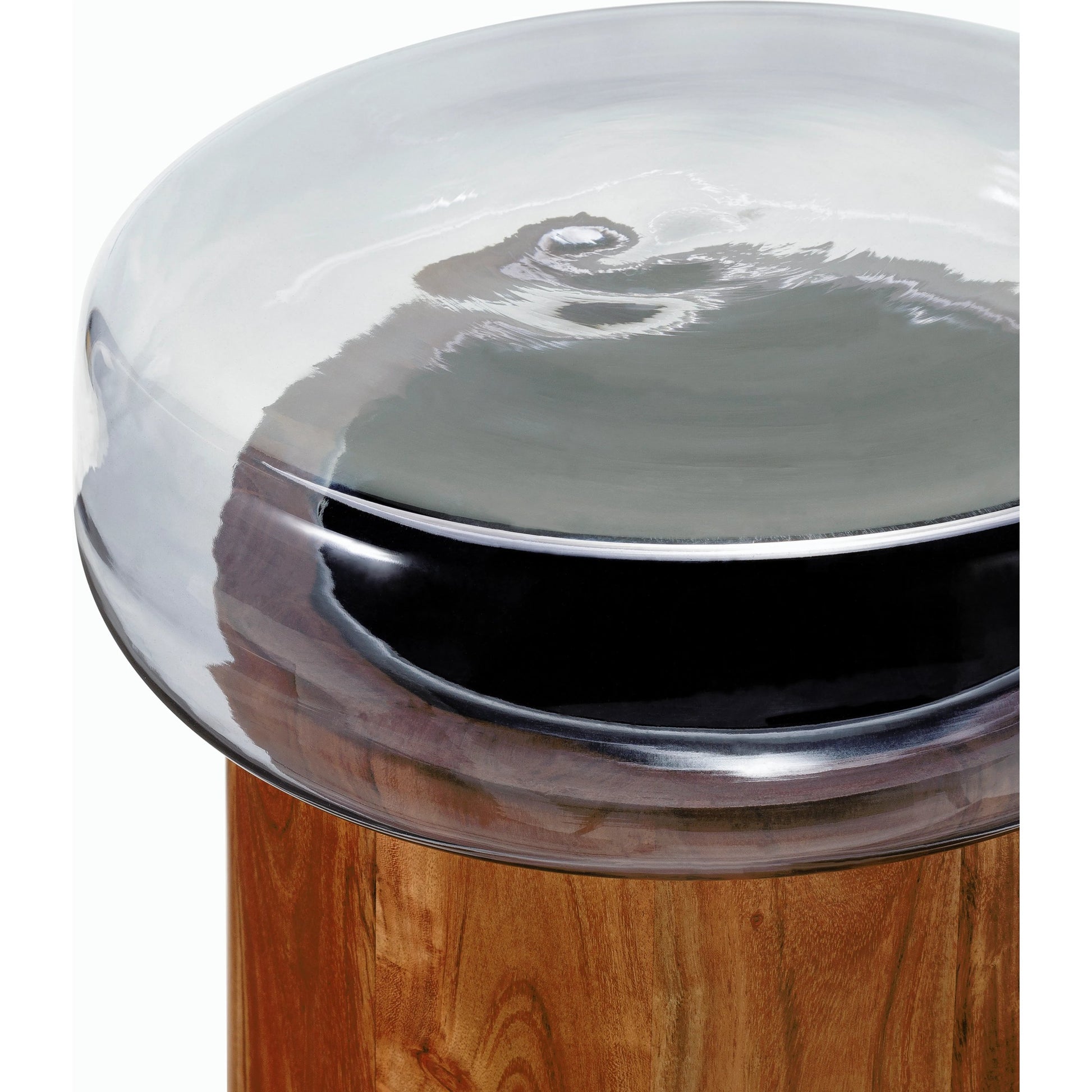 Thorpe End Table by Surya in natural. Made from top: glass, base: acacia in a modern style.