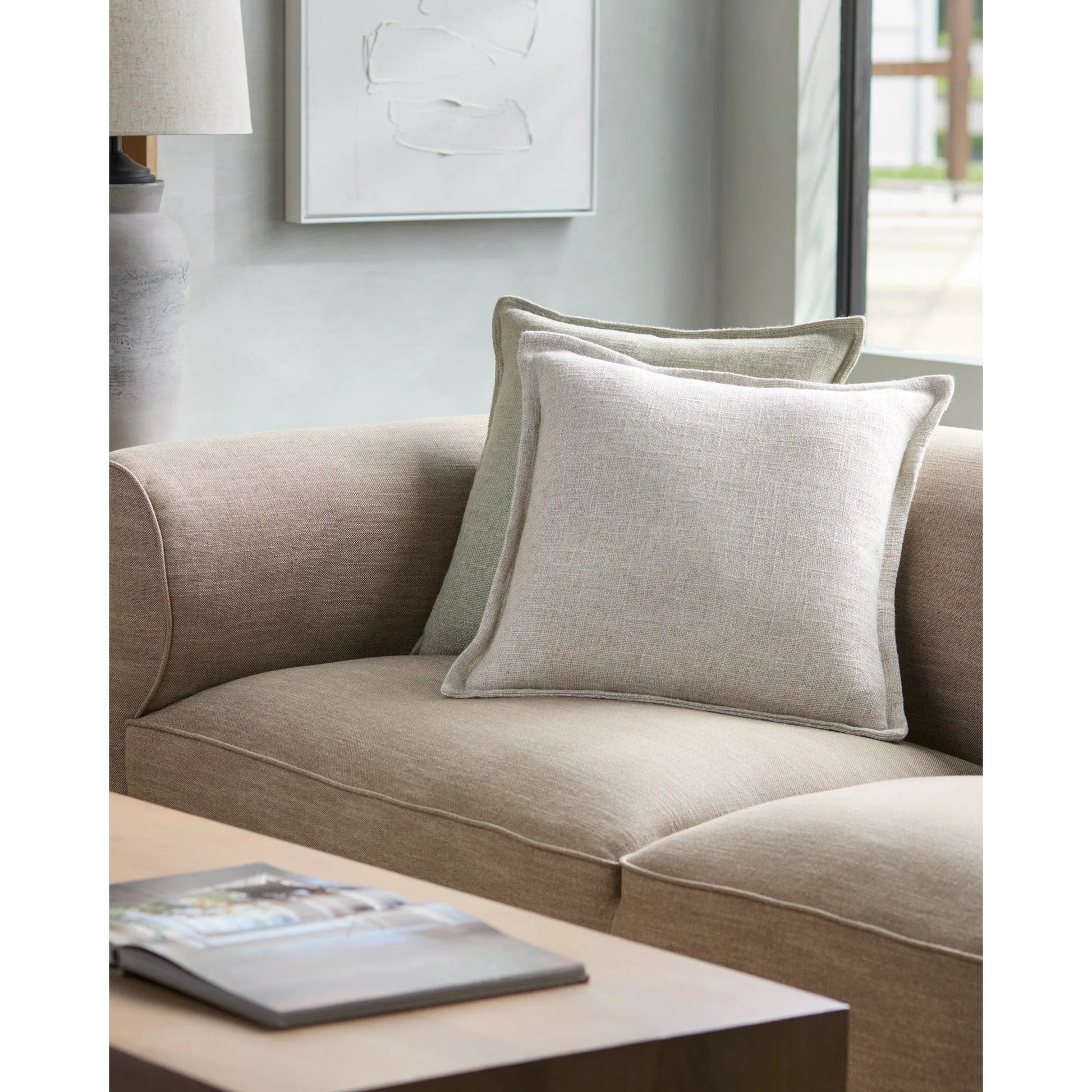 Thurman Pillow - 481585 by Surya. Made from front: 70% viscose, 30% linen, back: 70% viscose in a modern style.
