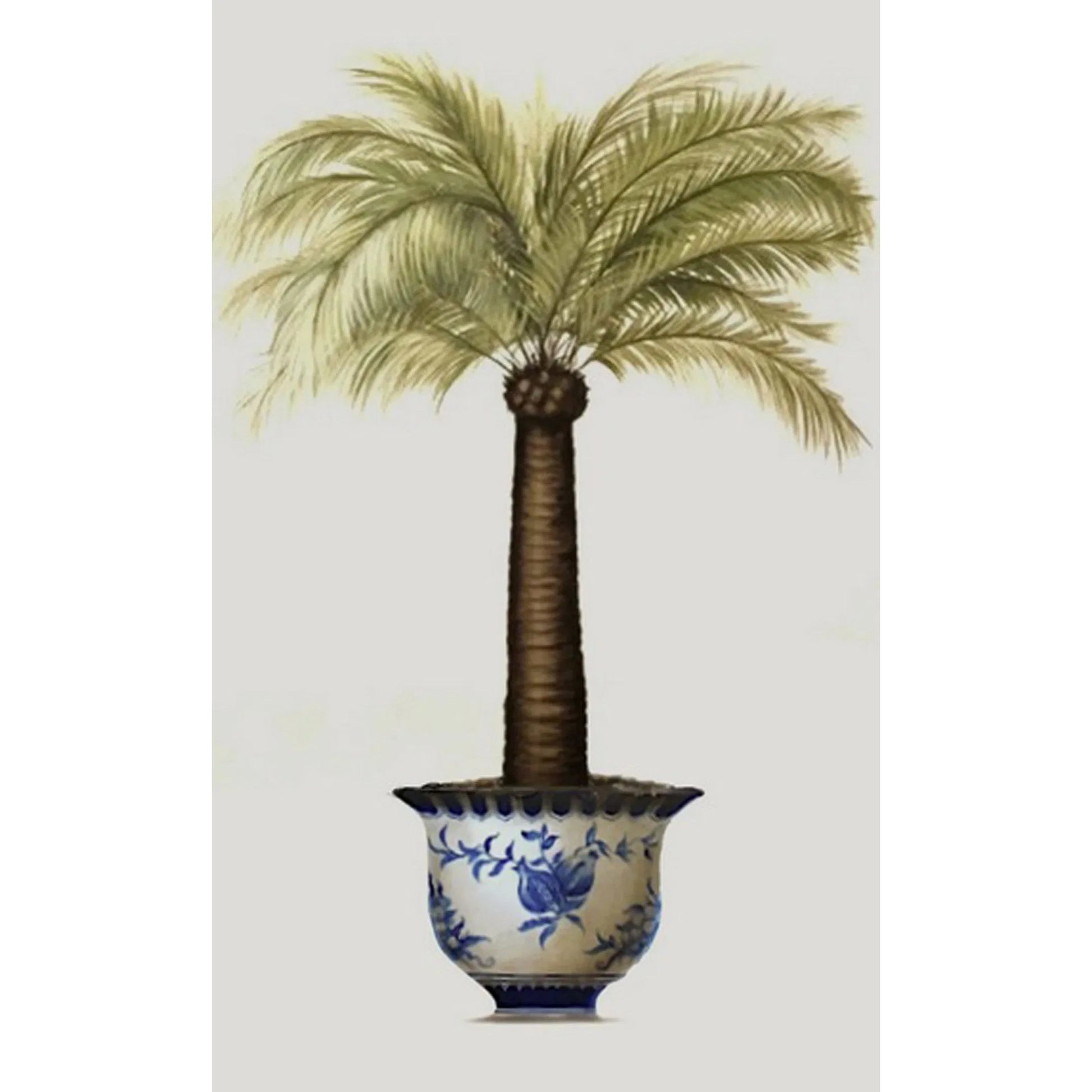 Ginger Jar Palm Tree II by Zentique in multi-color and gold. Made from canvas, wood frame in a unique style.