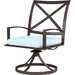 La Jolla Outdoor Swivel Dining Chair by Sunset West in browns. Made from aluminum in a modern style.