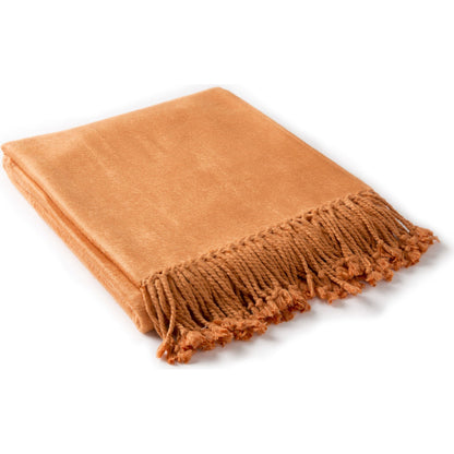 Tian Tian Indoor/Outdoor Throw by Surya in burnt orange. Made from 80% bamboo, 20% cotton in a traditional style.