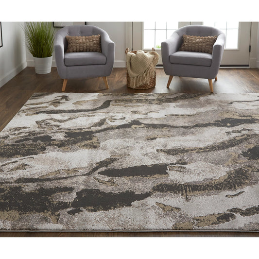 Vancouver Transitional Rug - 39FGF by Feizy in ivory, brown, taupe. Made from polypropylene, polyester in a unique style.