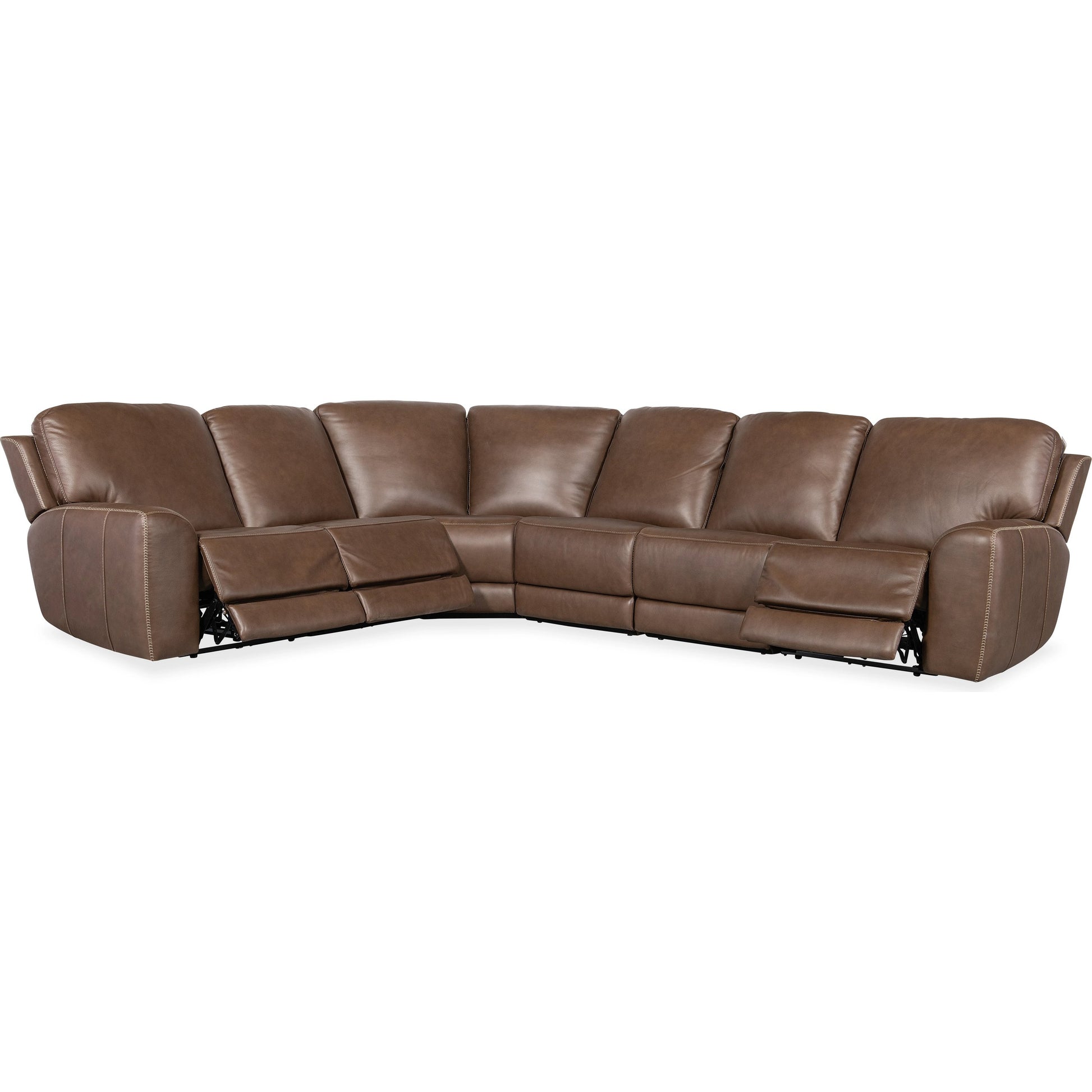 Torres 6 Piece Sectional by Hooker Furniture in sorrento mocha. Made from leather, sorrento mocha (semi-aniline top grain with splits) in a traditional style.