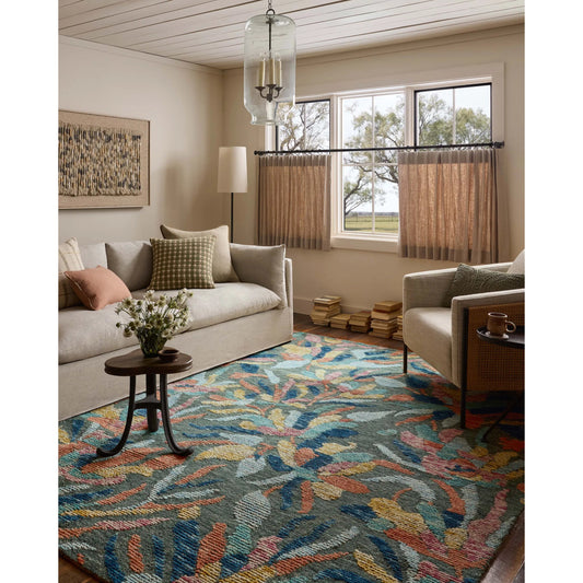 Tilly TIL-05 Rug by Loloi in green, multi. Made from 100% wool in a unique style.