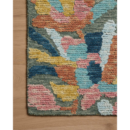 Tilly TIL-05 Rug by Loloi in green, multi. Made from 100% wool in a unique style.