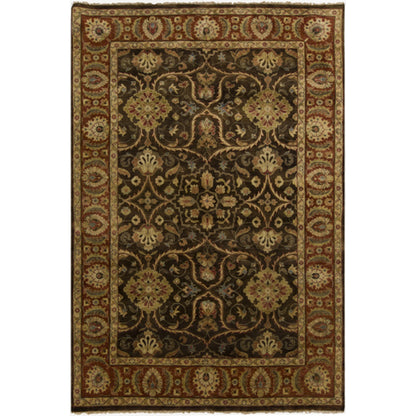 Timeless Rug - 1637 by Surya in light brown, burnt orange, medium brown, sky blue, dark brown. Made from 100% new zealand hard twist wool in a unique style.