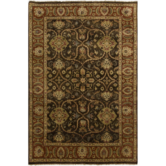 Timeless Rug - 1637 by Surya in light brown, burnt orange, medium brown, sky blue, dark brown. Made from 100% new zealand hard twist wool in a unique style.