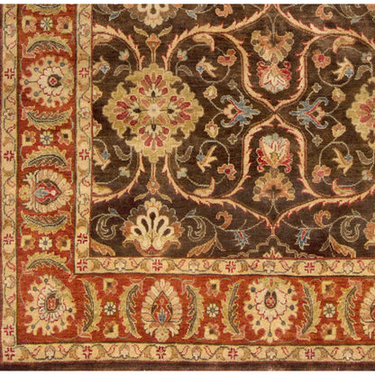 Timeless Rug - 1637 by Surya in light brown, burnt orange, medium brown, sky blue, dark brown. Made from 100% new zealand hard twist wool in a unique style.