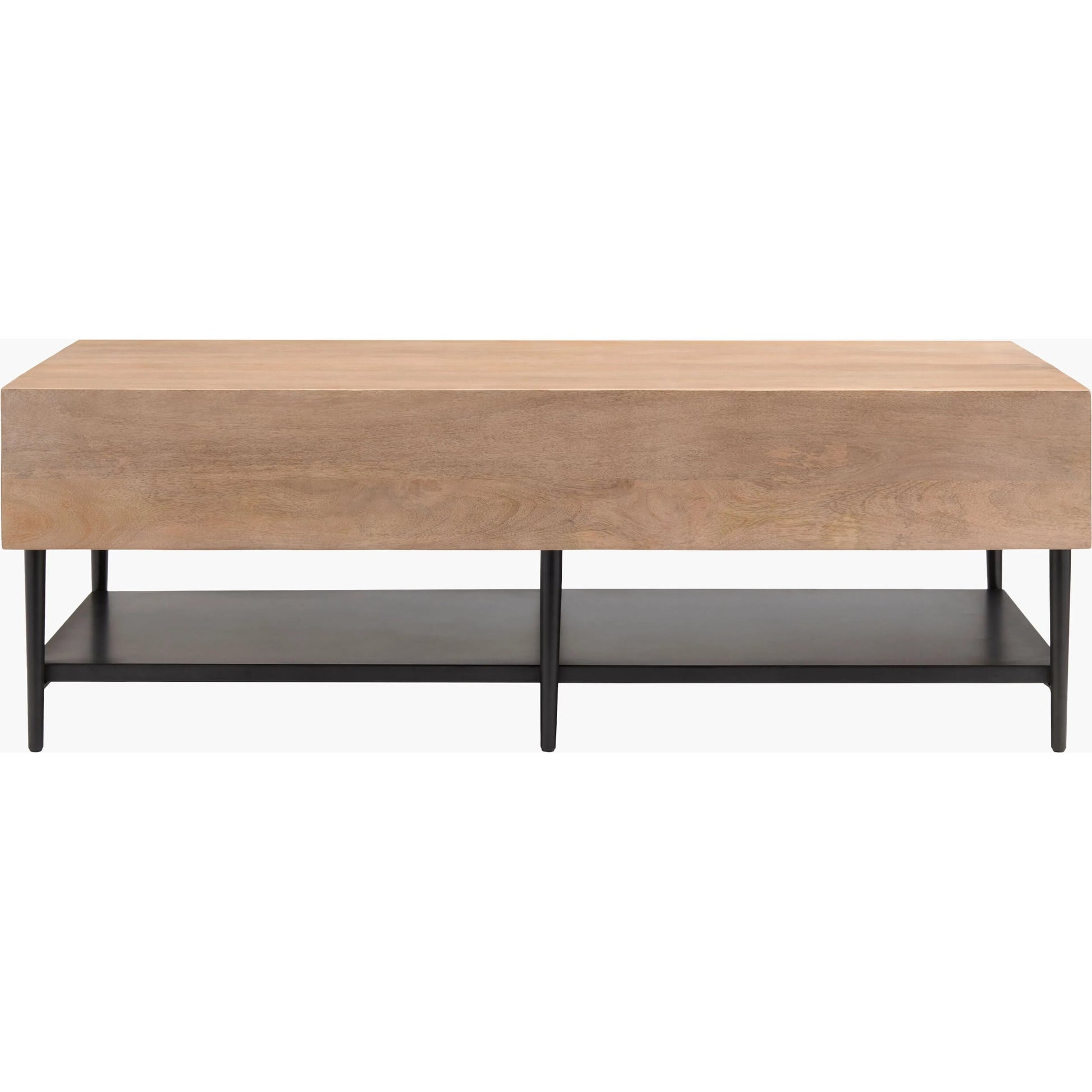 Timo 541123 Furniture by Surya in top: brown; base: black and powder coatednatural. Made from mango wood, iron in a transitional style.