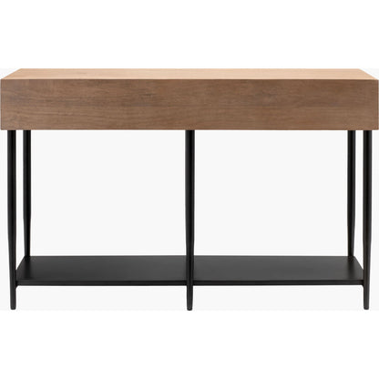 Timo 541126 Furniture by Surya in top: brown; base: black and powder coatednatural. Made from mango wood, iron in a transitional style.