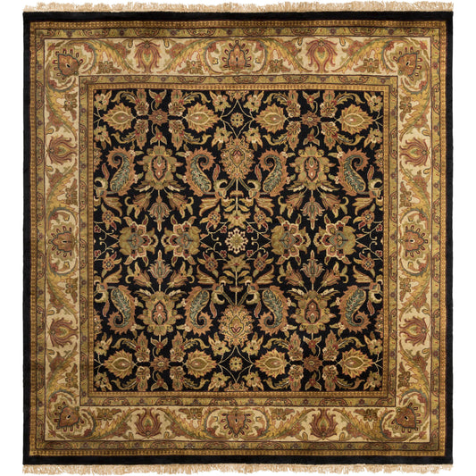 Taj Mahal Rug - 12093 by Surya in black multi. Made from 100% semi-worsted new zealand wool in a unique style.