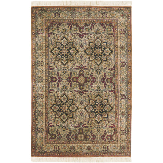 Taj Mahal Rug - 12094 by Surya in light brown, brown, amber, mustard, olive. Made from 100% semi-worsted new zealand wool in a unique style.
