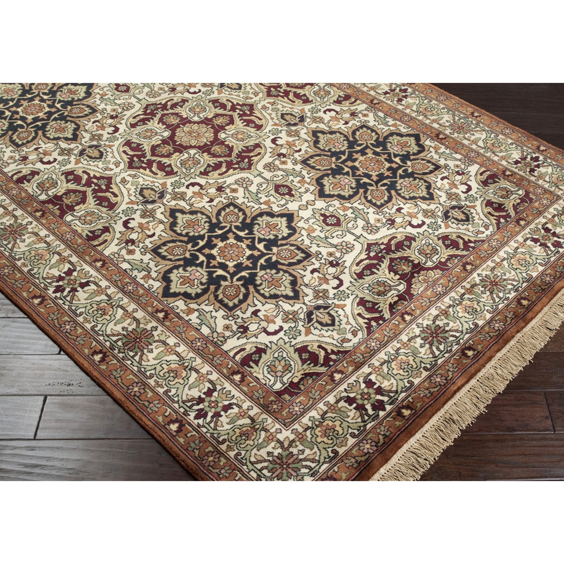 Taj Mahal TJ-11 Indoor/Outdoor Rug by Surya in light brown, brown, amber, mustard, olive. Made from 100% semi-worsted new zealand wool in a unique style.